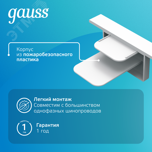 Заглушка для встраиваемого трекового шинопровода Белый Track - фото 4