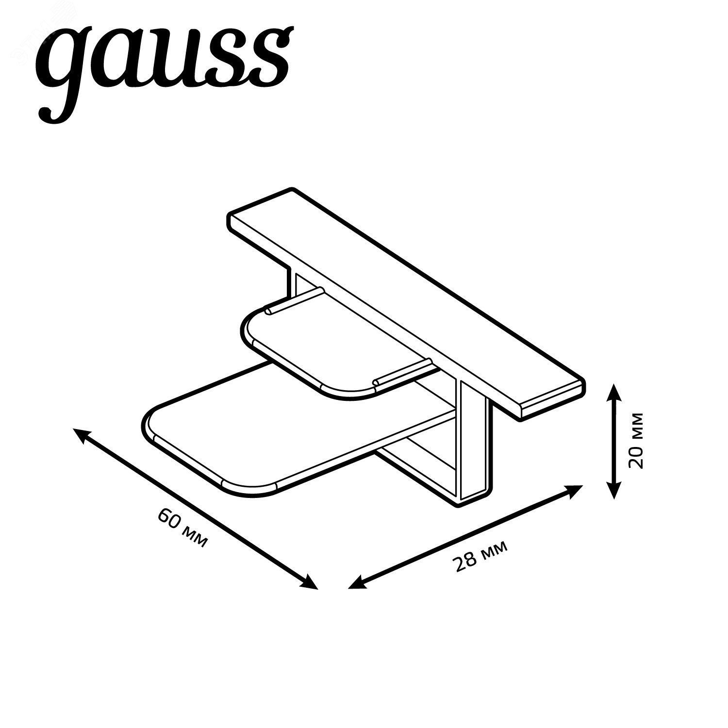 Заглушка для встраиваемого трекового шинопровода белый однофазный Gauss TR144 GAUSS - превью 5
