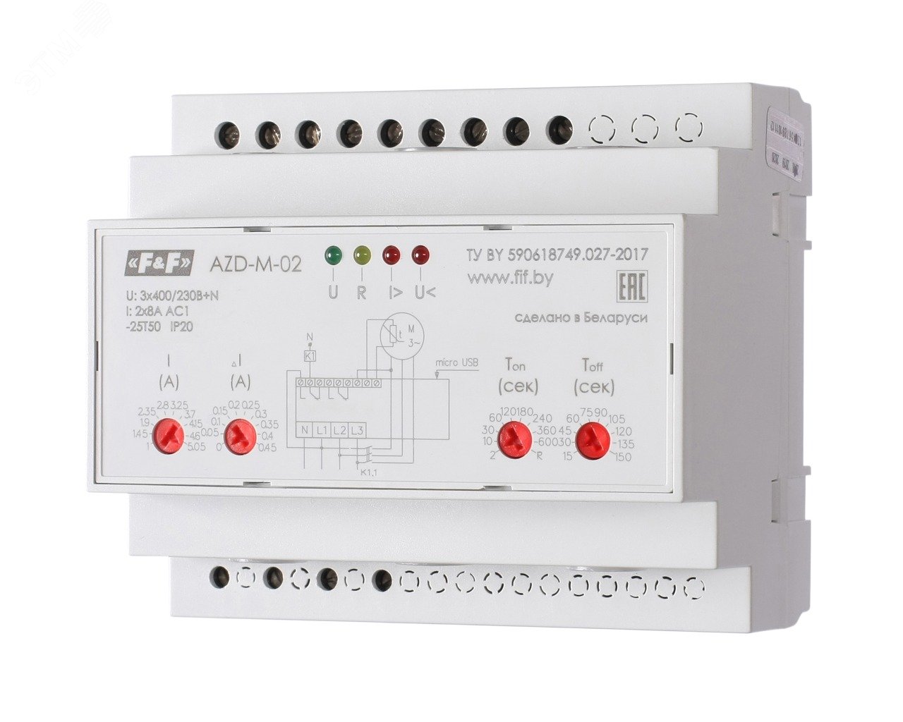 Реле защиты электродвигателей AZD-M-02 EA05.004.004 Евроавтоматика F&F