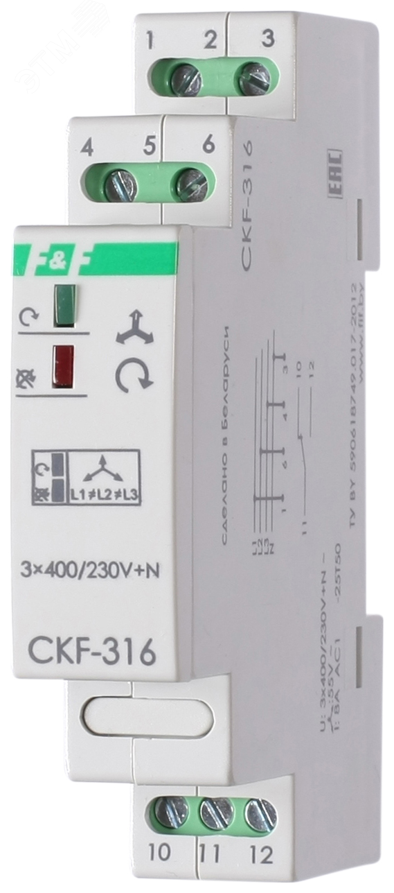 Реле контроля фаз CKF-316 артикул EA04.002.005 Евроавтоматика F&F .