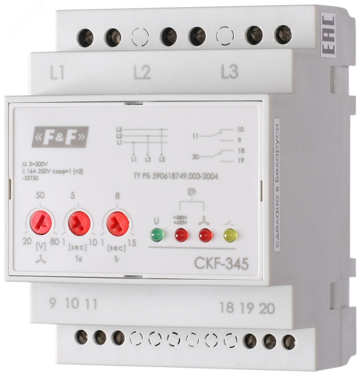 Реле контроля фаз CKF-345 EA04.004.001 Евроавтоматика F&F