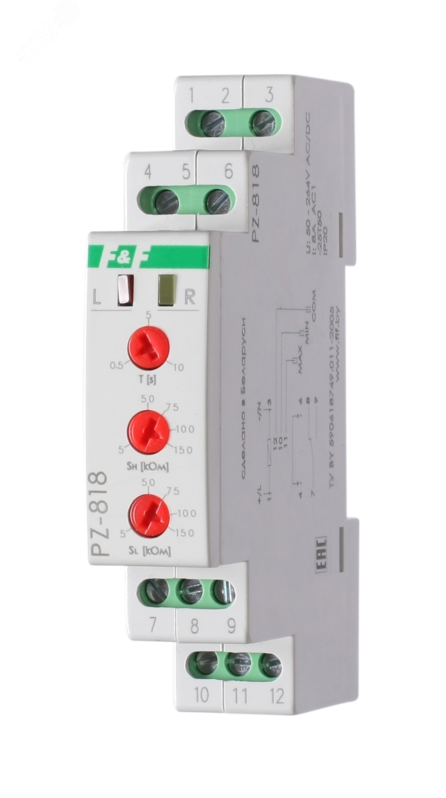 Реле контроля PZ-818 уровня жидкости без датчиков EA08.001.009 Евроавтоматика F&F