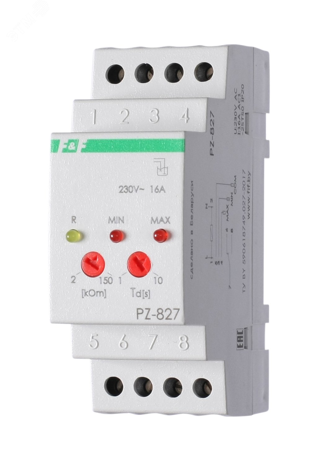 Реле контроля уровня жидкости PZ-827 (без датчиков) EA08.001.013 Евроавтоматика F&F