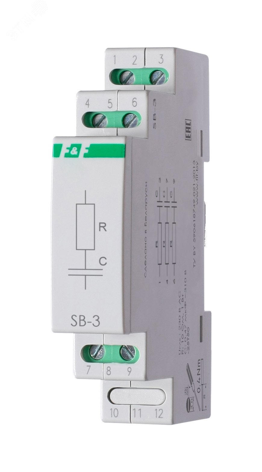 Изображение товара Фильтр сетевой помехоподавляющий SB-3 для DIN-рейки защита контактов