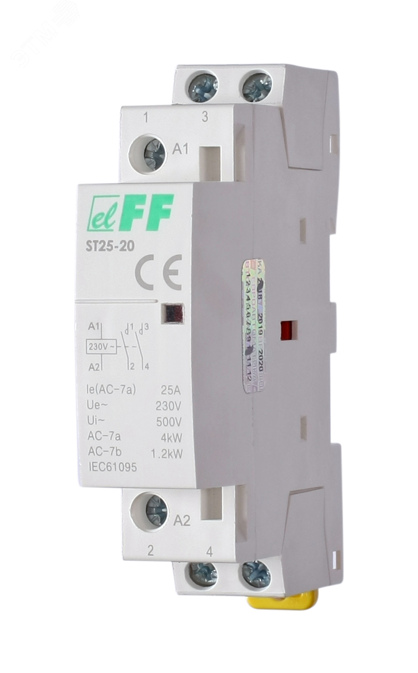 Изображение товара Модульный контактрор ST-25-20 на DIN-рейку 25А 230В переменный ток