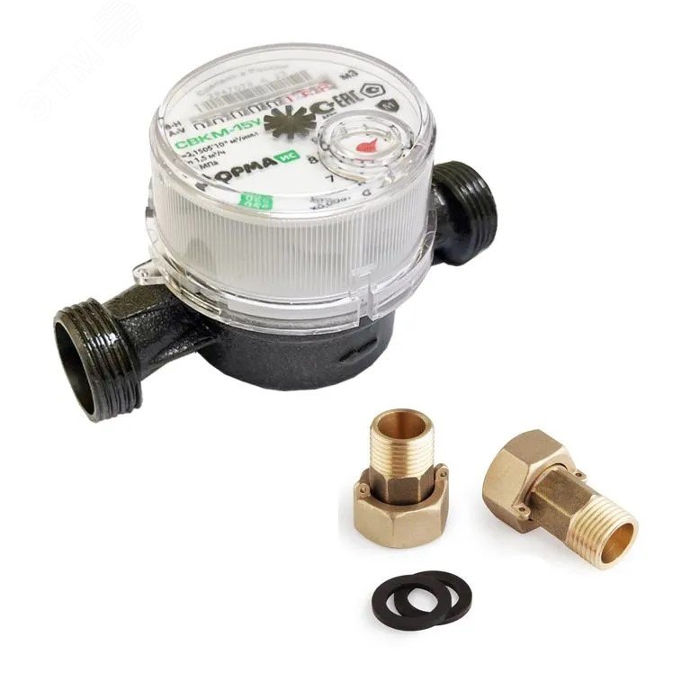 Счетчик воды СВКМ-15 У с комплектом присоединения,корпус чугун