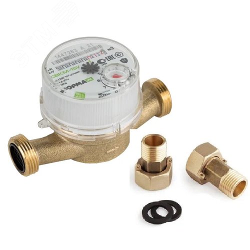 Изображение товара Счетчик универсальный 1/2' 110 мм с комплектом присоединения с ОК СВКМ-15У (шт)