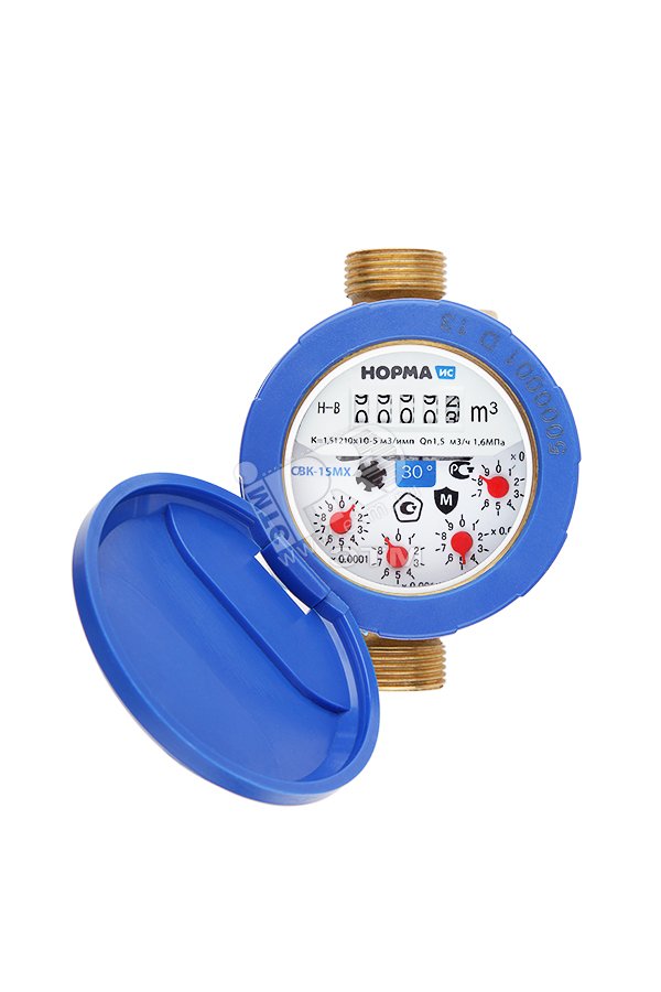 Счетчик холодной воды мокроходный 1/2' со сгонами межповерочный ...