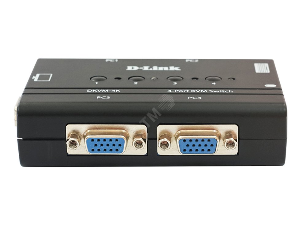 Переключатель KVM 4 порта VGA и PS/2 DKVM-4K/B2B D-Link