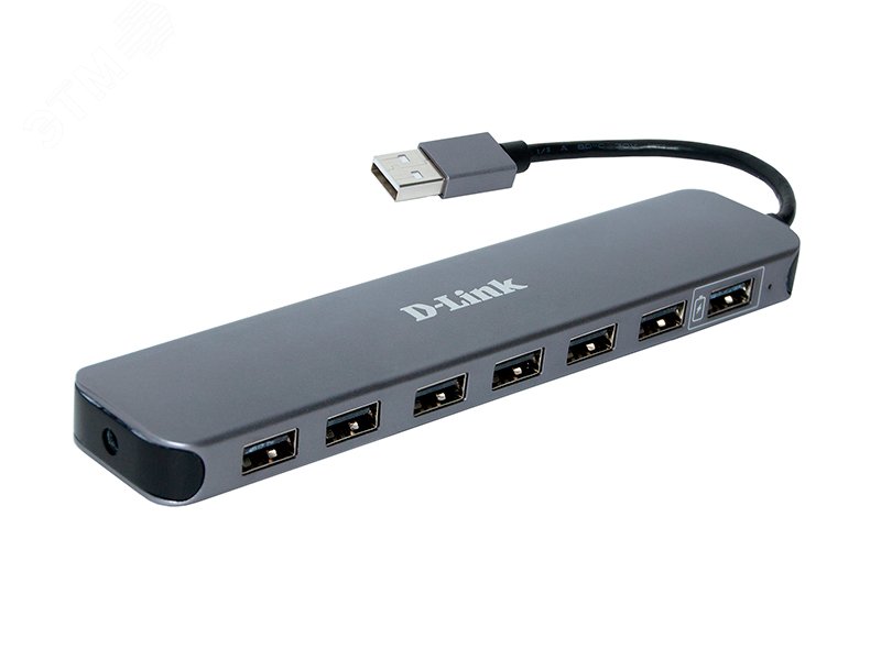 Изображение товара Разветвитель USB 7 портов D-Link DUB-H7 с поддержкой быстрой зарядки