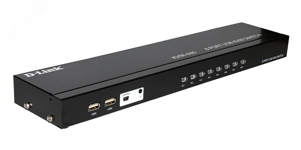 Переключатель KVM 8 портов VGA и 2 порта USB Type-A KVM-440/C2A D-Link