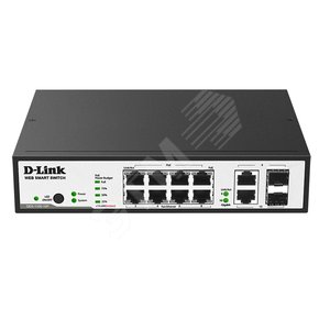 Коммутатор 8 портов 10/100Base-TX PoE ports + 2 порта Combo 10/100/1000Base-T/SFP Metro Ethernet