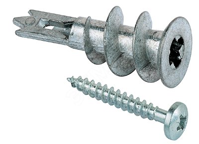 Дюбель металлический для гипсокартона GKM 27 с    шурупом для гипсокартона с потайной головкой