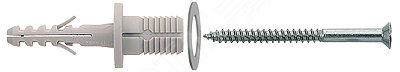 Изображение товара Крепеж для ступеней дюбель с шурупом TBB пластиковый Германия