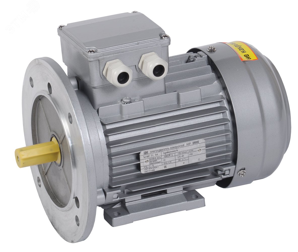 Изображение товара Электродвигатель трехфазный АИР 71A6 380В 0,37кВт 1000об/мин 2081 DRIVE