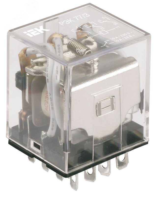 Изображение товара Реле промежуточное 10А 220 В 3 переключающих контакта РЭК77/3 без розетки (шт)