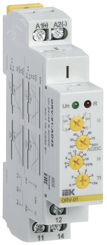 Изображение товара Реле напряжения ORV однофазное 24-48 В AC/DC для контроля напряжения