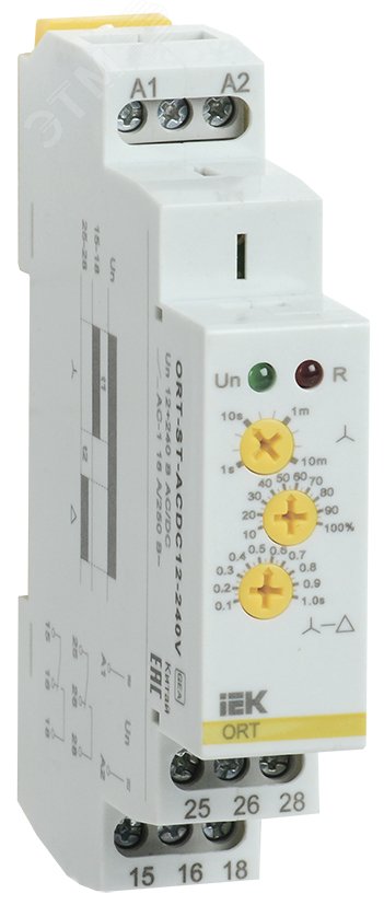 Изображение товара Реле пуска звезда треугольник ONI ORT.12-230 В AC/DC для электродвигателей