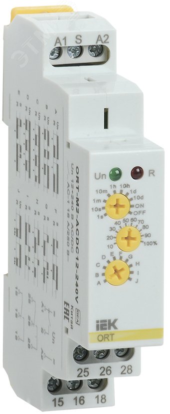 Изображение товара Реле времени ORT многофункциональное 2 контакта 12-240 В AC/DC (шт)
