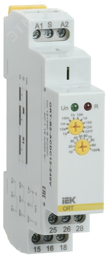 Изображение товара Реле задержки выключения ORT. 2 контакта 12-240 В AC/DC
