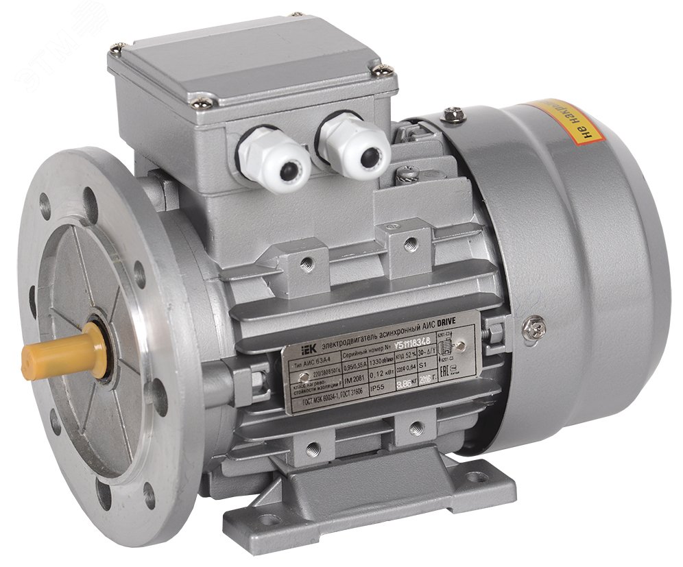 Изображение товара Электродвигатель АИС 63B4 380В 0.18кВт 3ф 1500об/мин