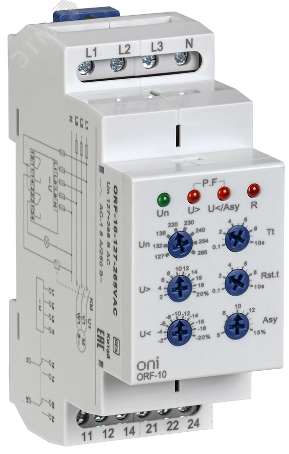 Изображение товара Реле контроля фаз ORF-10 3ф. 2 конт. 127-265В AC с контр. нейтр.