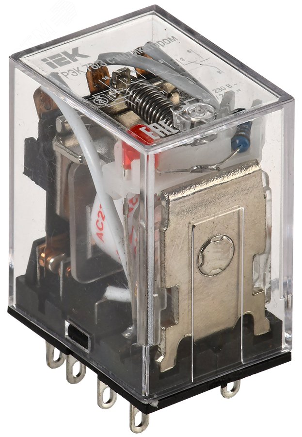 Изображение товара Реле промежуточное 230 В переменного тока 3 переключающих контакта 5 A РЭК78/3 с индикацией (шт)