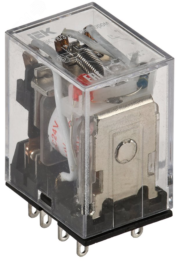 Изображение товара Реле промежуточное 24 В DC 3 переключающих контакта 5 A РЭК78/3 c индикацией (шт)