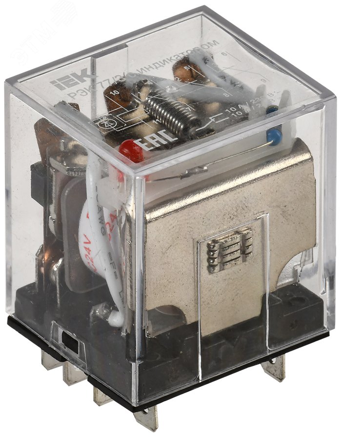 Изображение товара Реле промежуточное 24 В DC 3 переключающих контакта 10 A РЭК77/3 c индикацией (шт)