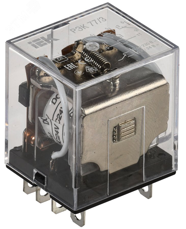 Изображение товара Реле промежуточное 10А 24 В 3 переключающих контакта РЭК77/3 без розетки (шт)