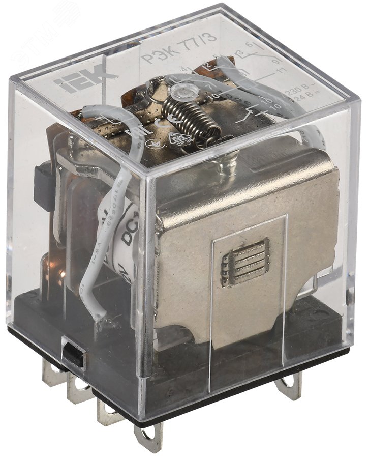 Изображение товара Реле промежуточное 10А 12 В 3 переключающих контакта РЭК77/3 без розетки (шт)