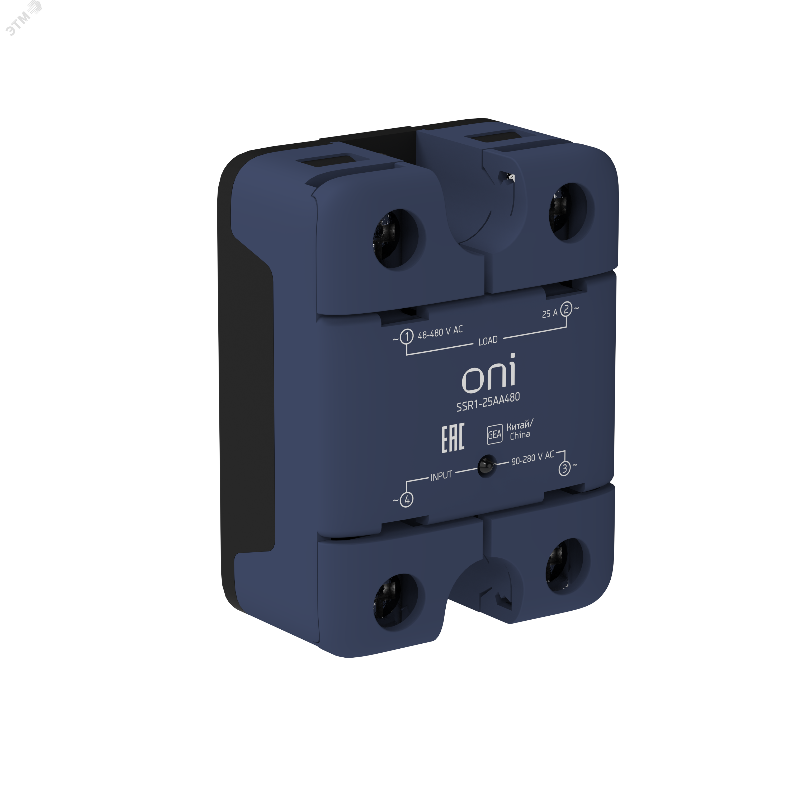 Изображение товара Реле твердотельное SSR1 25А 90-280В AC 48-480В AC для автоматизации