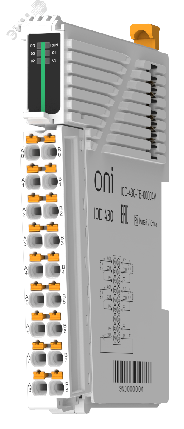 Изображение товара Модуль аналогового вывода ONI IOD 430 4 сигнала напряжения 12 бит