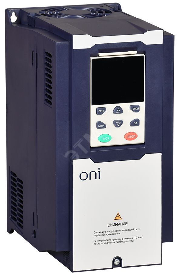 Изображение товара Преобразователь частоты ONI K750 380В 5,5-7,5 кВт с тормозом и LCD дисплеем Изображение товара Преобразователь частоты ONI K750 380В 5,5-7,5 кВт с тормозом и LCD дисплеем