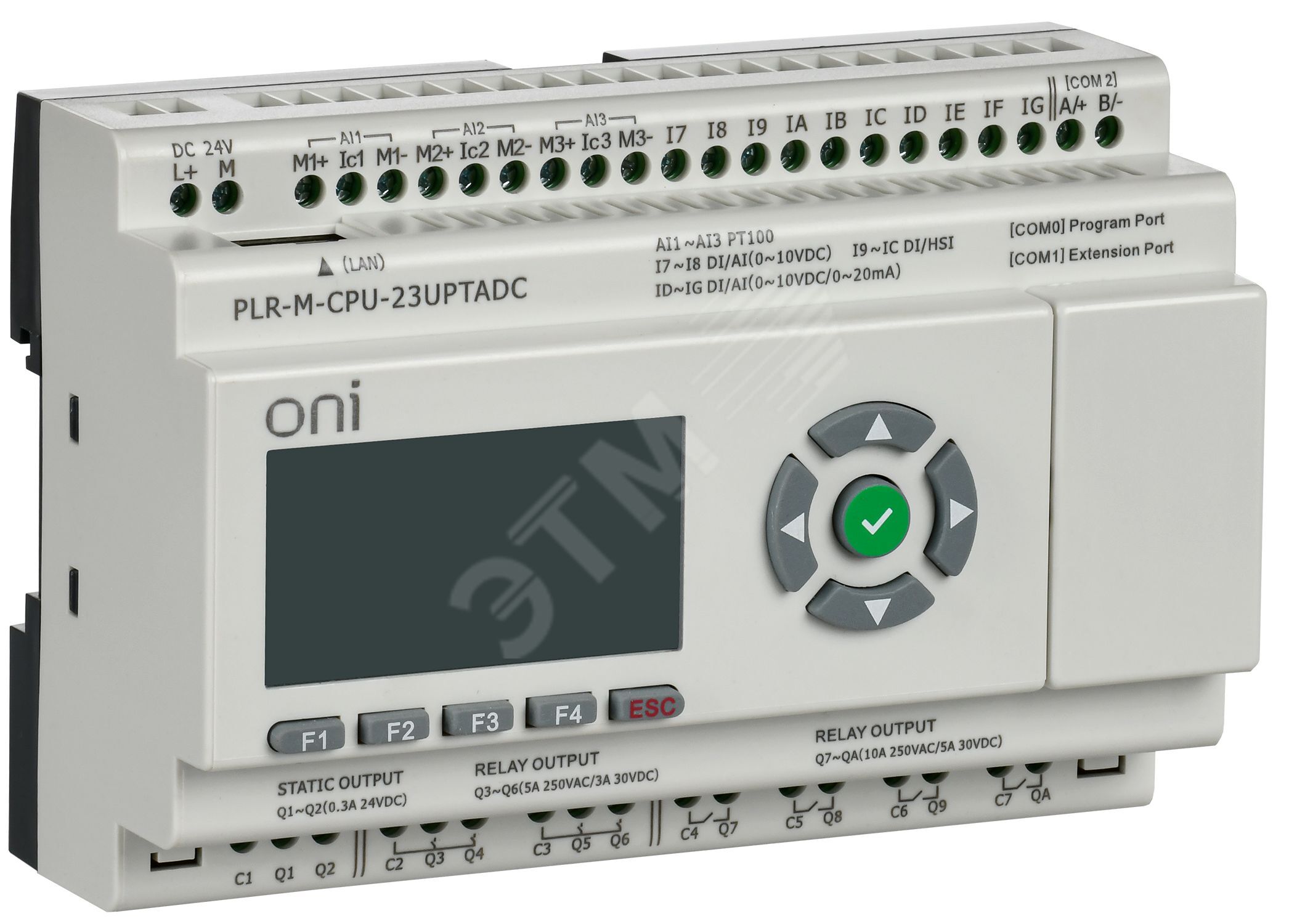 Изображение товара Контроллер ONI PLR-M-CPU-23UPTADC с экраном и расширением Изображение товара Контроллер ONI PLR-M-CPU-23UPTADC с экраном и расширением