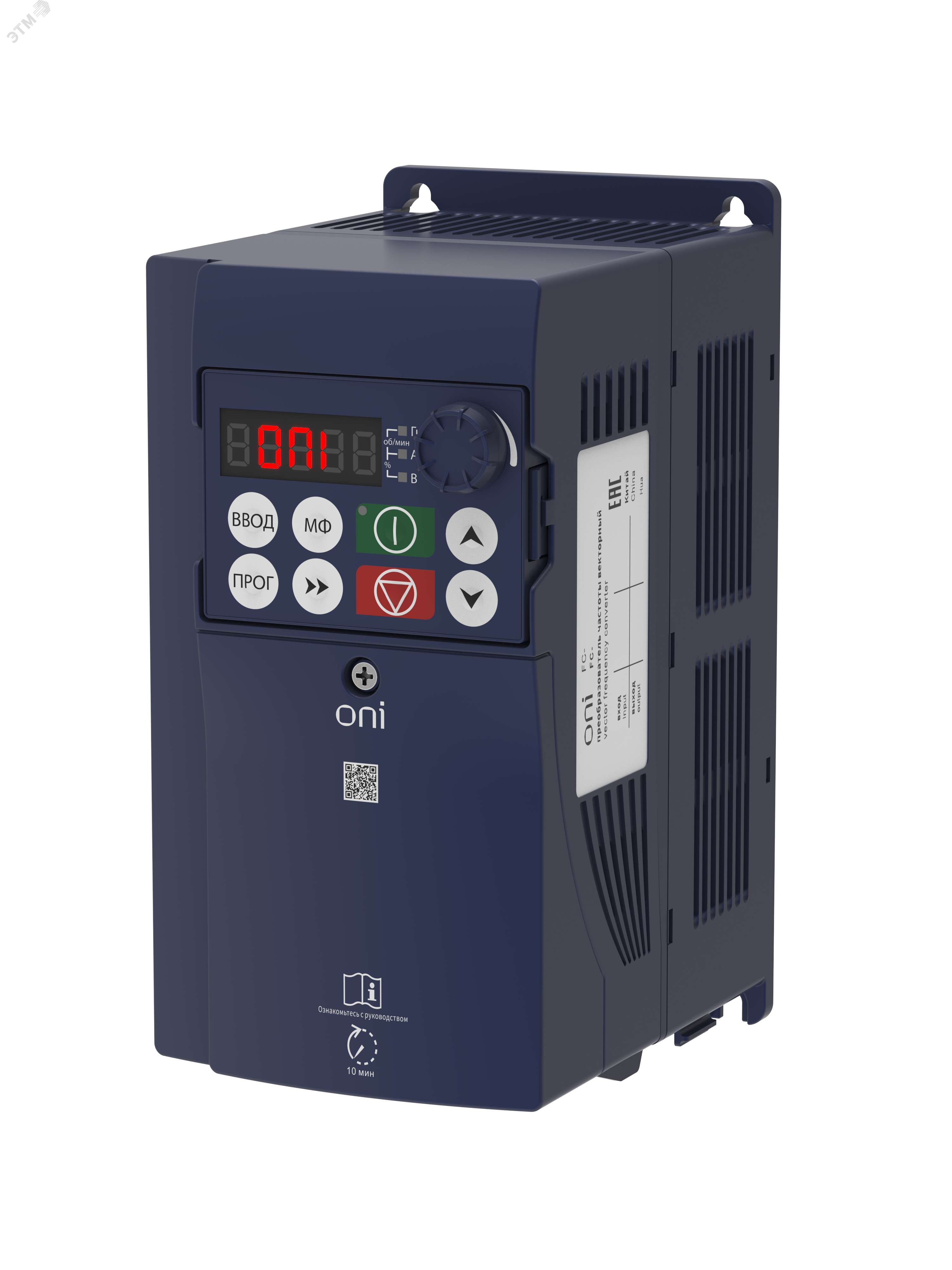 Изображение товара Преобразователь частоты ONI FC-230 1Ф 220В 2.2 кВт с тормозным модулем