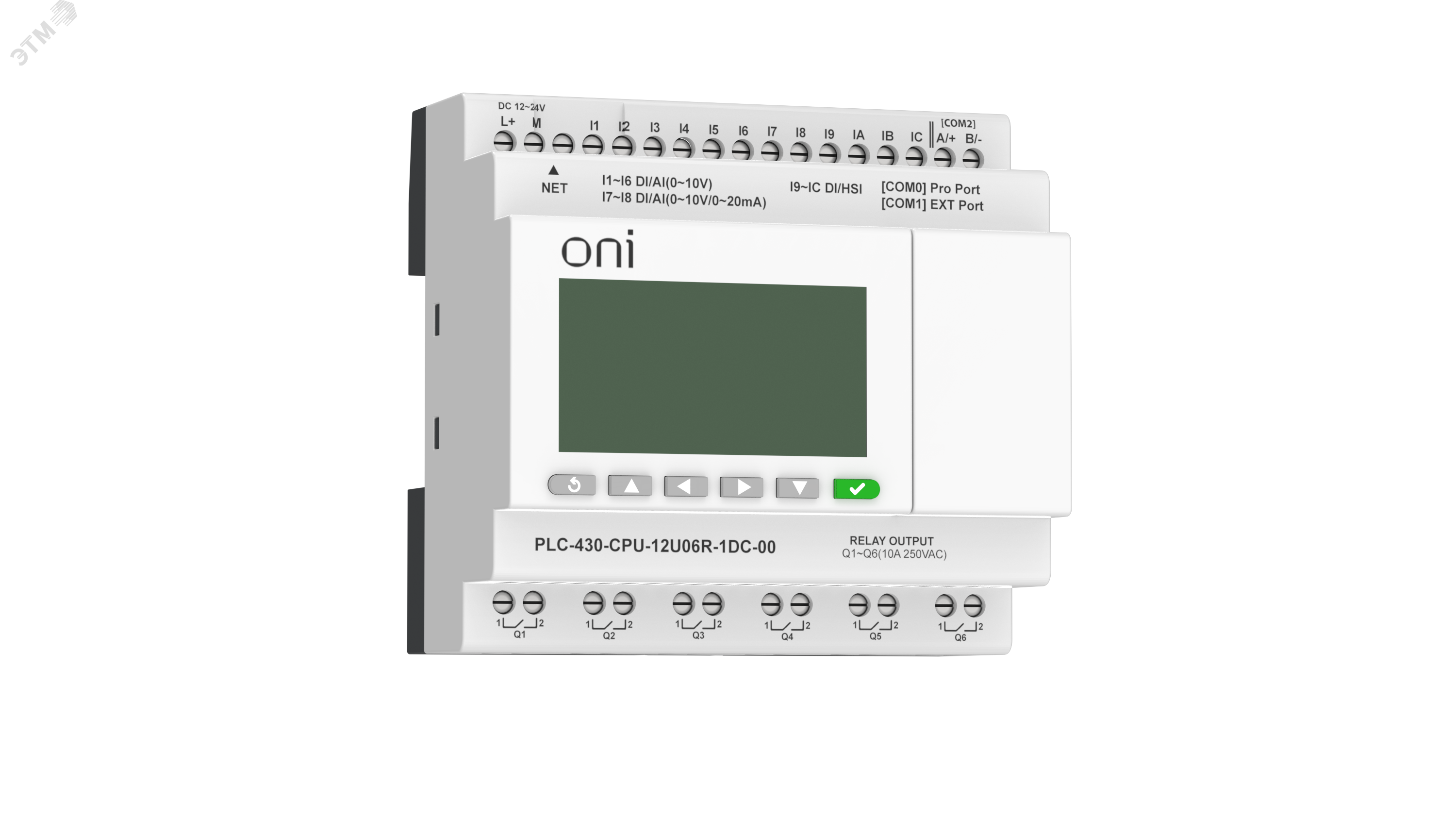 Изображение товара Модуль ЦПУ 4 DI 6 UI 0-10 В 2 UI 0-20 мА 6 RO Ethernet экран ONI