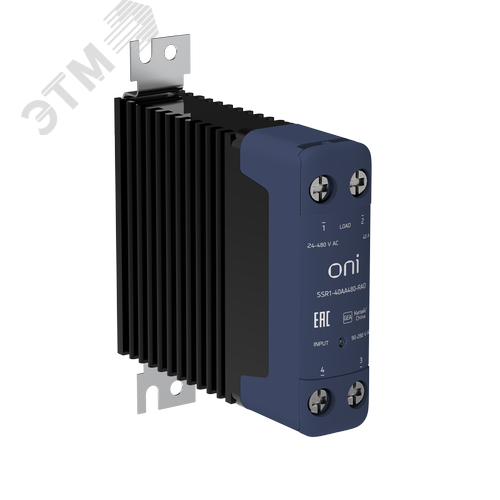 Изображение товара Реле твердотельное SSR1 40А 90-280В AC 24-480В AC с радиатором (шт)