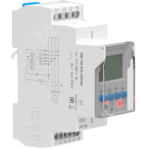 Изображение товара Реле фаз ORF-SN трехфазное 2 контакта 70-400В AC с контролем нейтрали (шт)