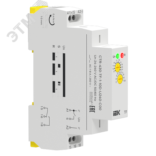 Изображение товара Реле задержки выключения TF 1 контакт 24-240В AC/DC IEK (шт)