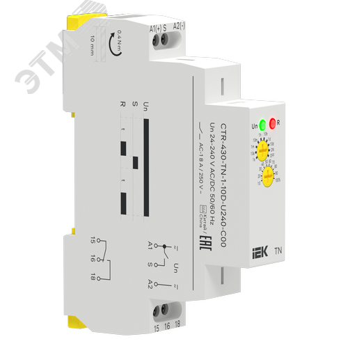 Изображение товара Реле задержки включения TN 1 контакт 24-240В AC/DC IEK (шт)