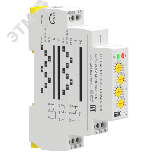 Изображение товара Реле циклическое TC реверсивное 2 контакта 12-240В AC/DC AC IEK (шт)