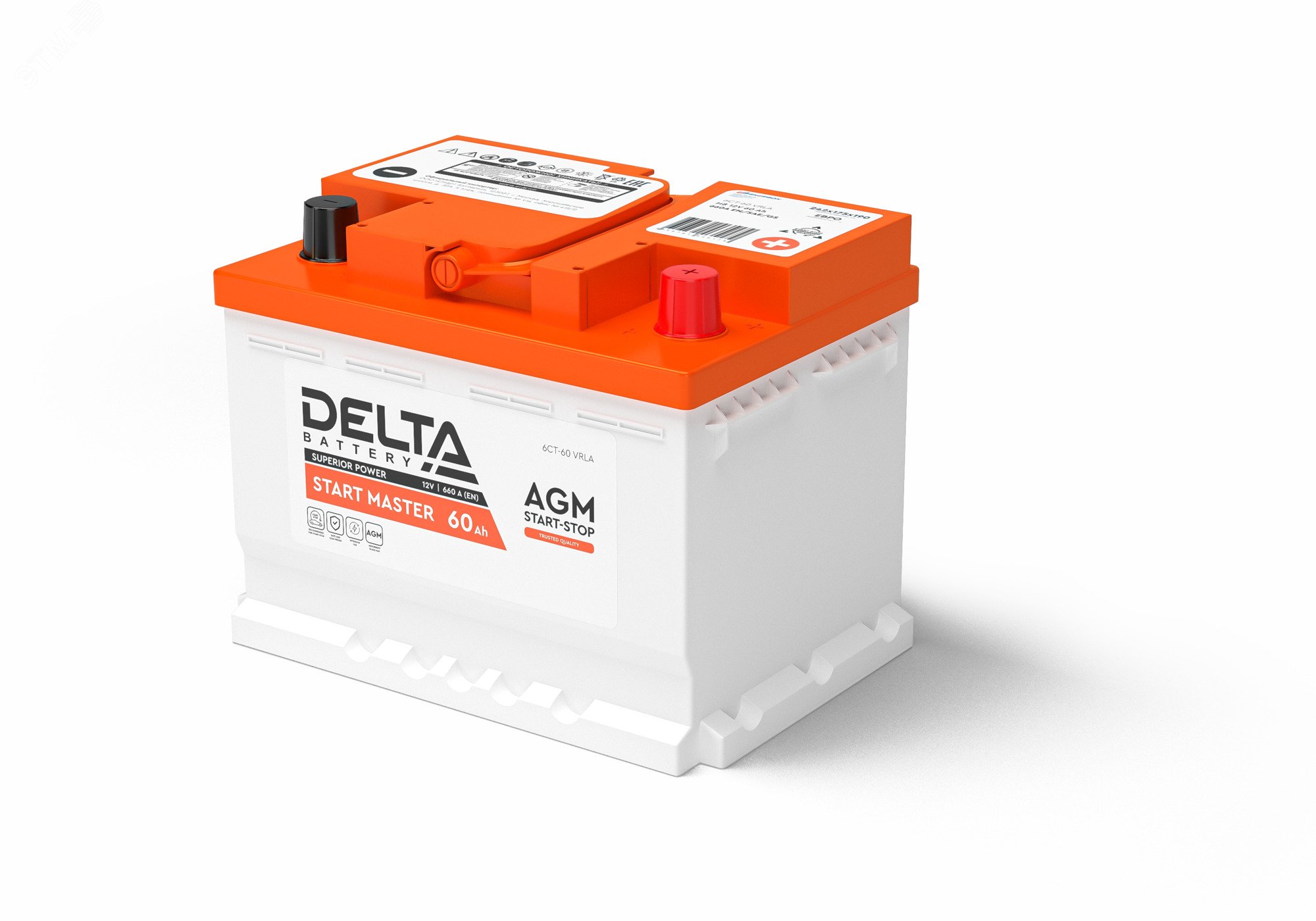 Изображение товара Автомобильный аккумулятор DELTA START MASTER 12В 60Ач AGM для систем START-STOP Изображение товара Автомобильный аккумулятор DELTA START MASTER 12В 60Ач AGM для систем START-STOP