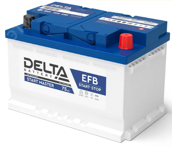 Изображение товара Аккумулятор DELTA START MASTER 75 Ah EFB для автомобилей