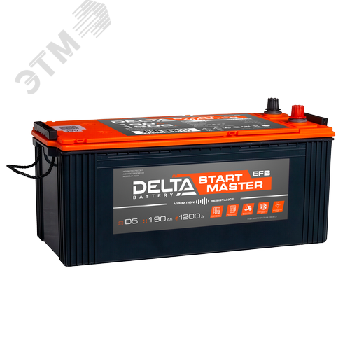 Изображение товара Аккумулятор автомобильный Delta START MASTER EFB TRUCK 190 L3 12В 190 Ач (шт)