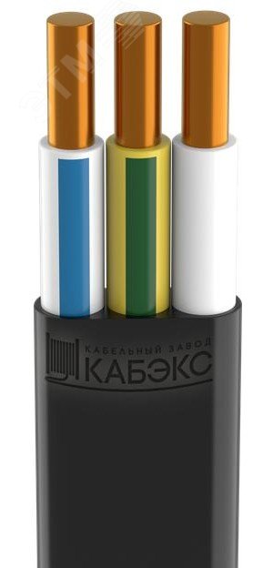 Изображение товара Кабель силовой ППГПнгA HF 3x2.5 без галогенов для стационарных установок 0,66 кВ плоский барабан