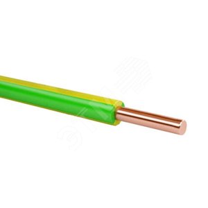 Провод силовой ПВ1 1х6 желто-зеленый (ПуВ) ТРТС