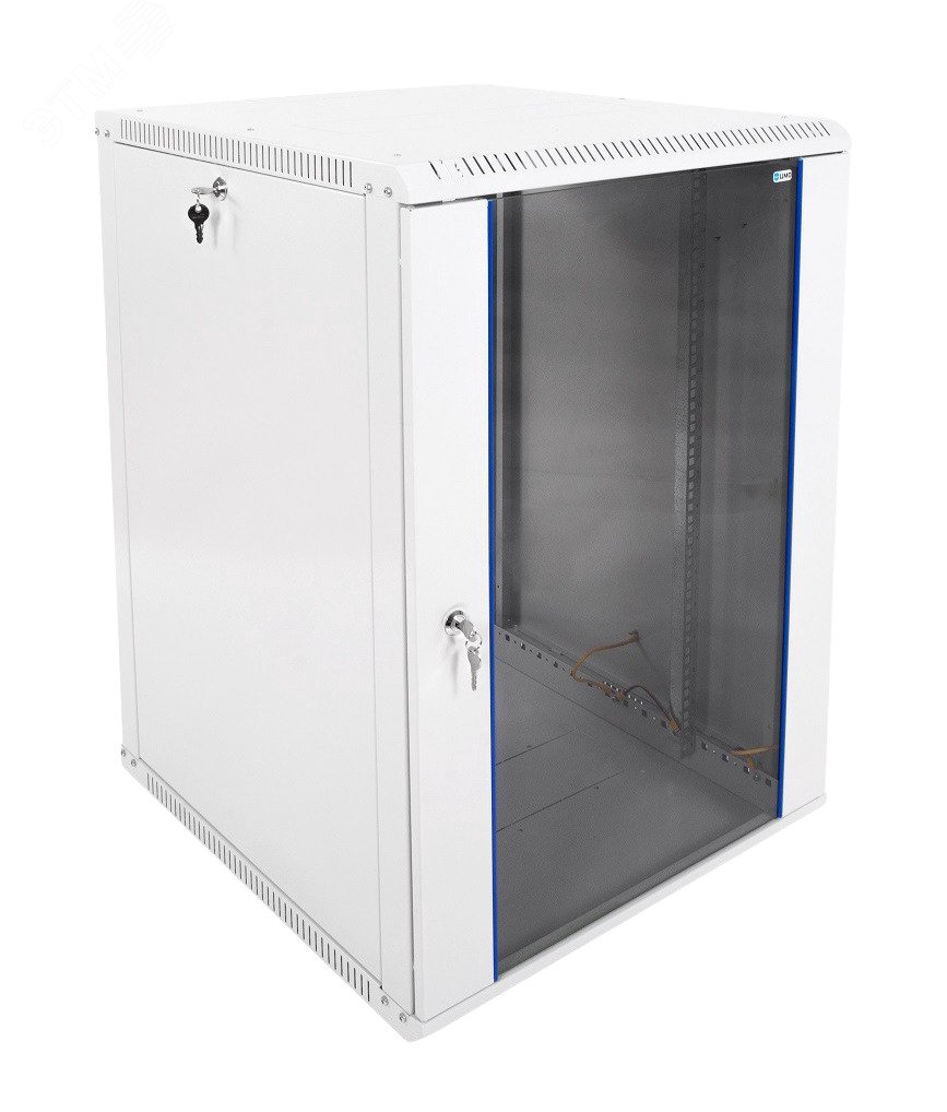 Изображение товара Телевизионный шкаф телекоммуникационный настенный разборный 18U 600x650 с дверью из стекла