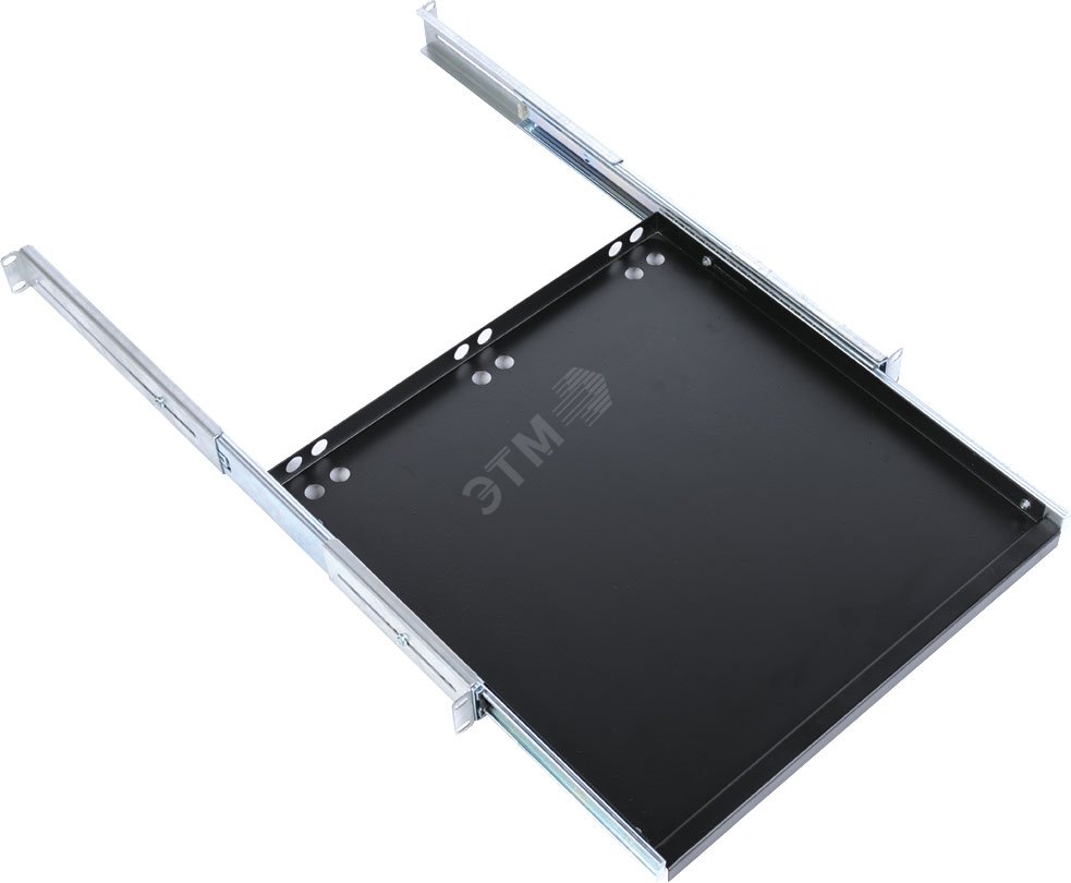 Изображение товара Регулируемая клавиатурная полка с телескопическими направляющими черная 580-620 мм