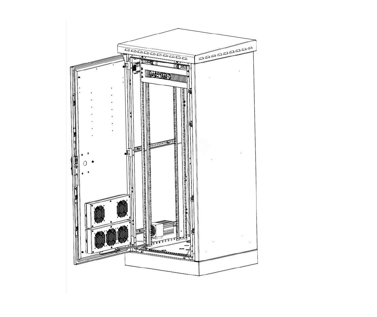 Шкаф уличный всепогодный напольный укомплектованный 24U (Ш700 ? Г900) комплекта ШТВ-1-24.7.9-43АА-Т1 ЦМО